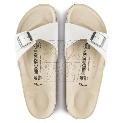 5. Klapki damskie Birkenstock Madrid Birko-Flor White białe regular szerokie (0040731)