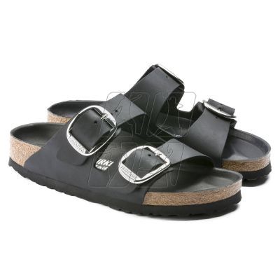 3. Klapki damskie Birkenstock Arizona Big Buckle Oiled Leather Black narrow wąskie (1011075)