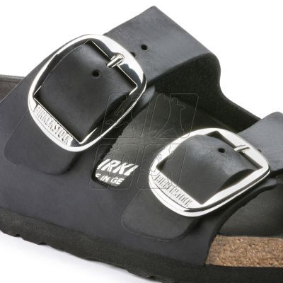 4. Klapki damskie Birkenstock Arizona Big Buckle Oiled Leather Black narrow wąskie (1011075)