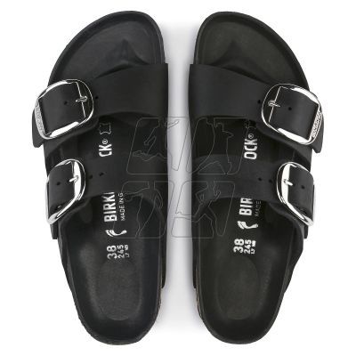 6. Klapki damskie Birkenstock Arizona Big Buckle Oiled Leather Black narrow wąskie (1011075)