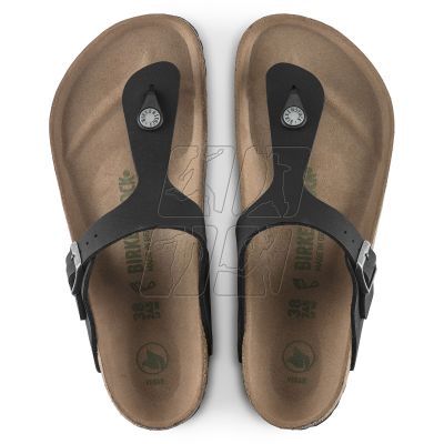 8. Japonki Birkenstock Gizeh Birko-Flor damskie Narrow Black na wąską stopę wegańskie czarne (1020487)