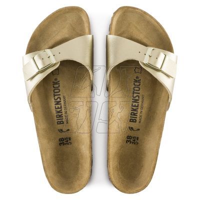 6. Klapki damskie Birkenstock Madrid Birko-Flor Gold regular szerokie złote (1016106)