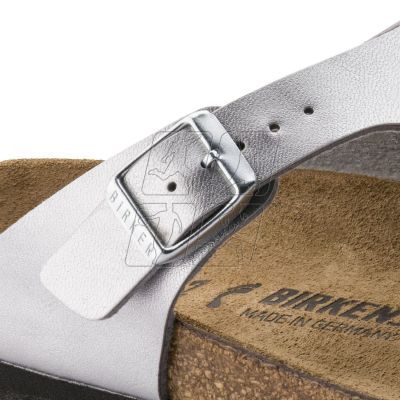 4. Japonki damskie Birkenstock Gizeh Birko-Flor srebrne regular szerokie (0043851)