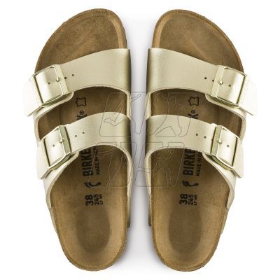 4. Klapki damskie Birkenstock Arizona Birko-Flor Gold złote regular szerokie (1016110)