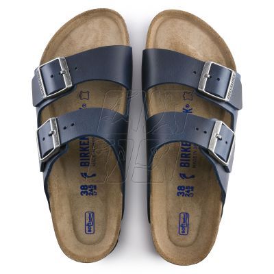 8. Klapki Birkenstock Arizona Soft Footbed Oiled Leather Narrow damskie/męskie Blue Niebieskie na wąską stopę olejowana skóra (1013644)