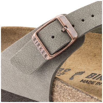 6. Japonki męskie szare Birkenstock Gizeh Birko-Flor Nubuck Stone regular szerokie (43391)