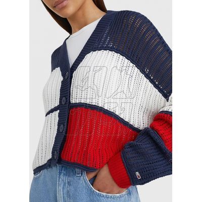 5. Sweter Tommy Jeans Tjw Crop Rwb Cardigan W DW0DW12537