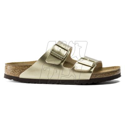 7. Klapki damskie Birkenstock Arizona Birko-Flor Gold złote regular szerokie (1016110)