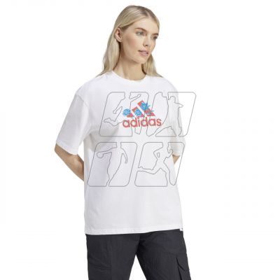 5. Koszulka damska adidas Flower Pack Badge of Sport biała IT1421