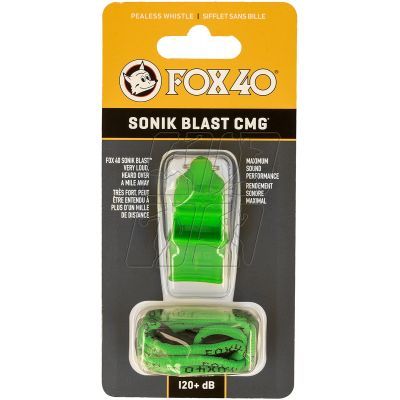 Gwizdek Pearl Fox 40 + sznurek zielony wykonany z wysokiej jakości materiału