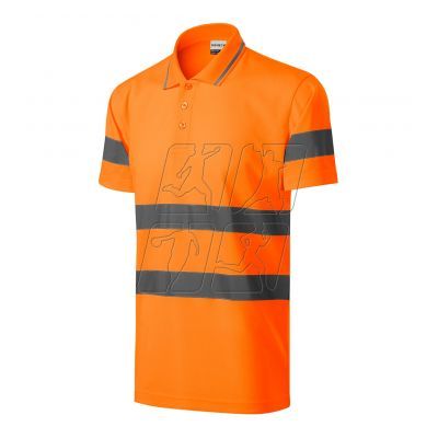 Koszulka polo Rimeck HV Runway M MLI-2V998 fluorescencyjny pomarańczowy