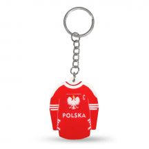 Brelok koszulka hokejowa Polska (Away) SREBBREKH-PL