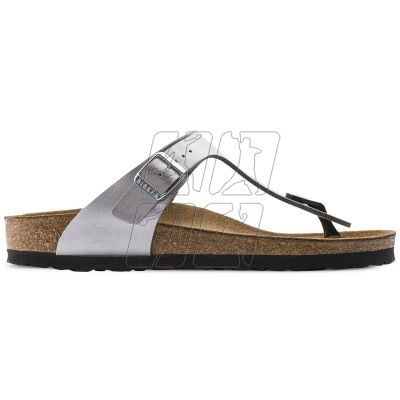 4. Japonki damskie srebrne Birkenstock Gizeh Birko-Flor narrow wąskie (0043853)