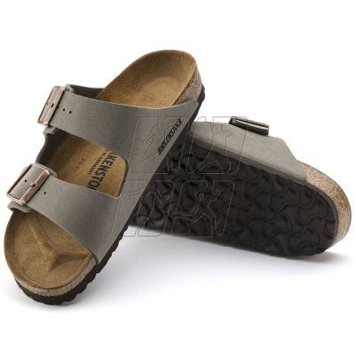 2. Klapki damskie/męskie Birkenstock Arizona Birko-Flor Nubuck Stone regular szerokie szare (0151211)