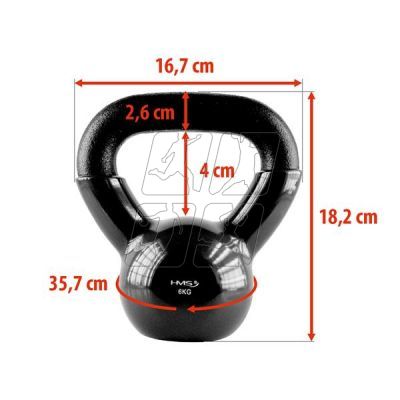 8. Kettlebell żeliwny Black HMS KNV06 6kg