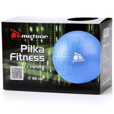 Piłka fitness firma Meteor 65 cm z pompką niebieska model 31133
