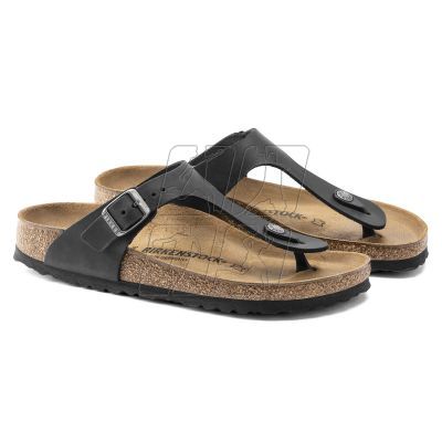 6. Japonki damskie/męskie Birkenstock Gizeh NU Oiled Black Regular olejowana skóra na szeroką stopę (0845251)