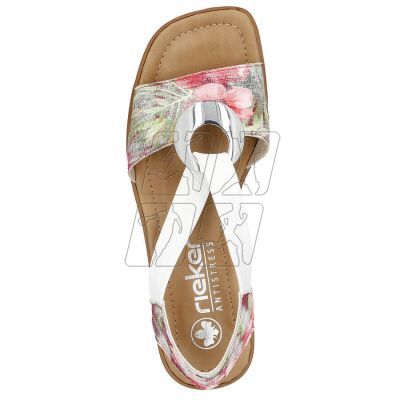 3. Komfortowe sandały w kwiaty Rieker W RKR334C multikolor