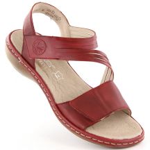 Skórzane komfortowe sandały Rieker W RKR685 czerwone