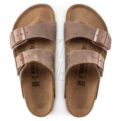 6. Klapki męskie brązowe Birkenstock Arizona Tabacco Brown narrow wąskie (0352203)