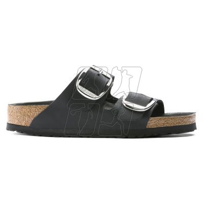 8. Klapki damskie Birkenstock Arizona Big Buckle Oiled Leather Black narrow wąskie (1011075)