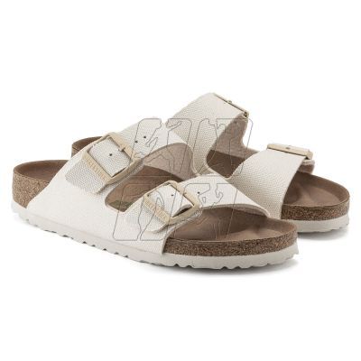 5. Klapki Birkenstock damskie Arizona Vegan Women Textile Narrow Eggshell na wąską stopę wegańskie (1022679)