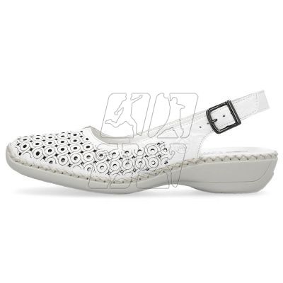 8. Skórzane komfortowe sandały Rieker W RKR665 białe