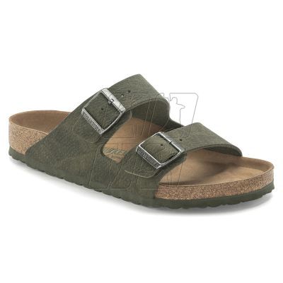 Klapki Birkenstock Arizona Vegan Microfaser Regular damskie-męskie Desert Dust Thyme na szeroką stopę wegańskie (1024550)