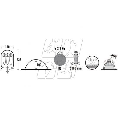 2. Namiot High Peak Vision 3 zielony 10123