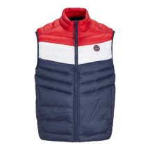 Kamizelka bezrękawnik Jack&Jones Jjespring Bodywarmer Collar Noos M 12258457NavyBlazerWHITE/TRUEREDBLOC