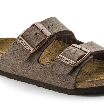 4. Klapki Birkenstock Arizona Kids Birko-Flor Nubuk Mocha narrow wąskie dziecięce młodzieżowe (0552893)